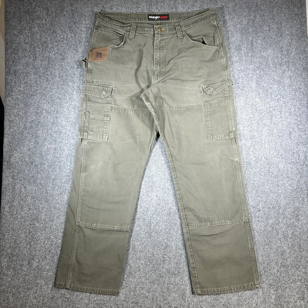 Wrangler Riggs Workwear Cargo Pants 38x32 Gray Ripstop Utility